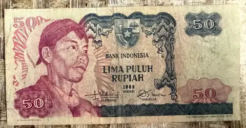 Uang Kertas Rp 50 Seri Sudirman (1968) - REPLACEMENT Seri X (Langka) - uang kuno Indonesia era Orde Baru kondisi Fine